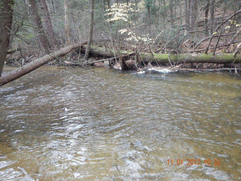 DSCN2751.jpg - Can't tell you how many brookies I've pulled out of this spot...but not today. I had to work for every fish I got.  Water high and fast as you'll see in a few of the following pics.