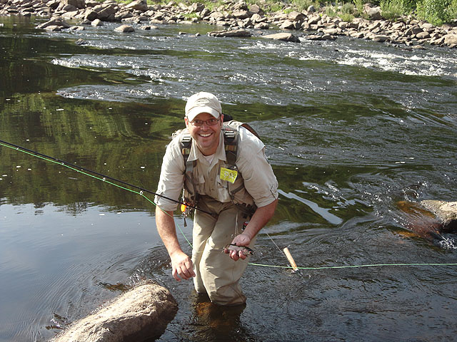 DSC00983.jpg - Gary got the first trout of the day at the Lehigh.                               