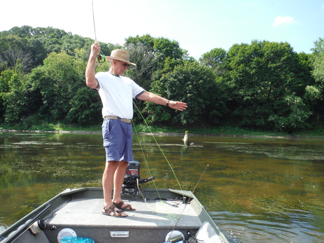 DSCF9494.jpg - Saw the grass pods and pulled out the fly rod again.  Couple bass were hiding in the bushes.
