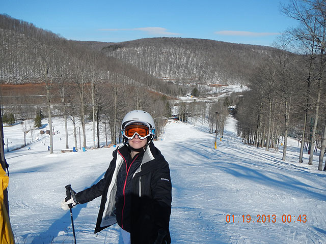 114.jpg -                                Susie ready for the trip downhill.