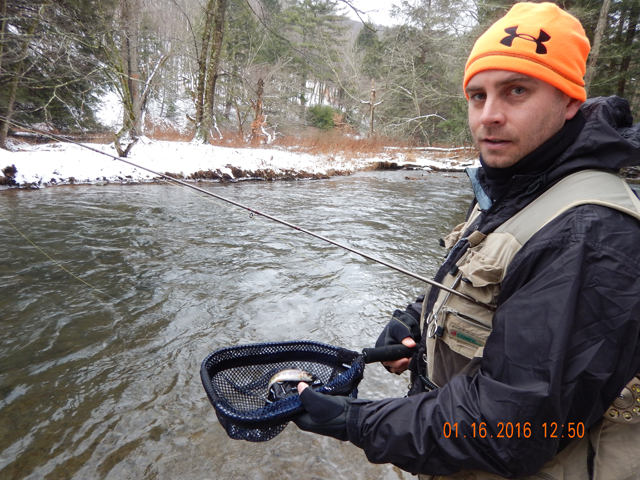 DSCN0828.jpg -                                We were all catching from time to time.  Here is Dave with a little brookie.