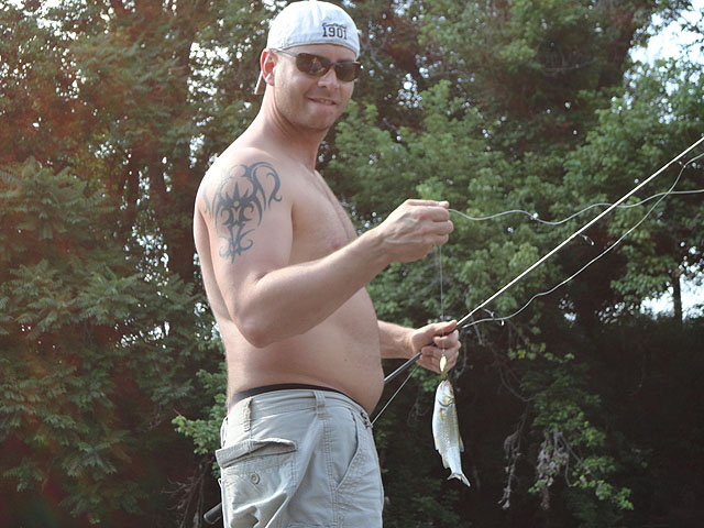 DSC00818.jpg - Caught a variety of fish...this is Dave's chubb.                               