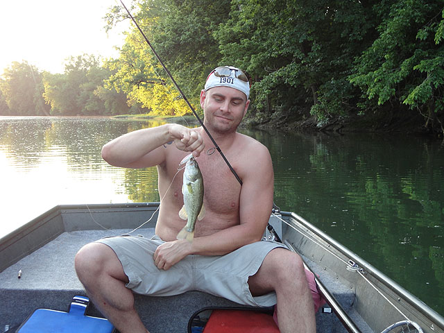 DSC00822.jpg -                         Dave's first bass on a Zara Spook - Puppie!       