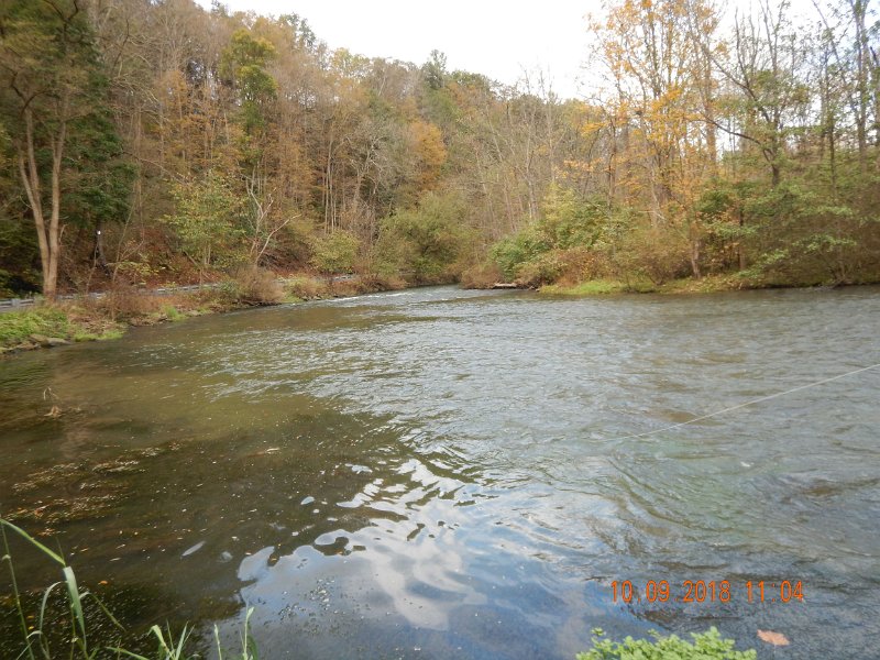 $Spring Creek001$.jpg - Spring Creek at Fishermans Paradise.  Water was high and no bugs hatching.
