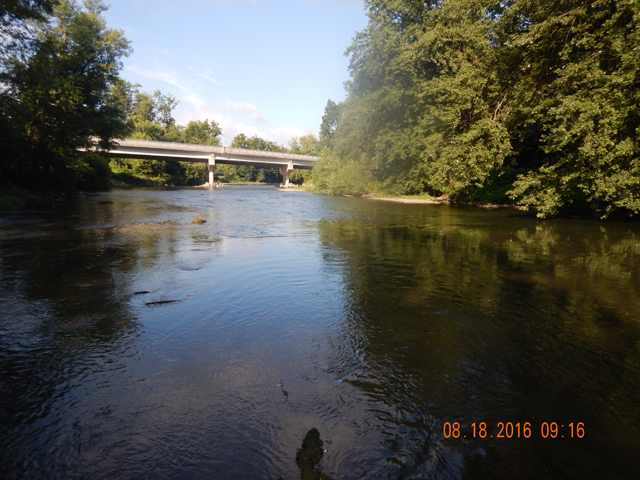 DSCN1621.jpg - That would be the Hanover St. bridge.  The river is entirely wadable at this spot.                               